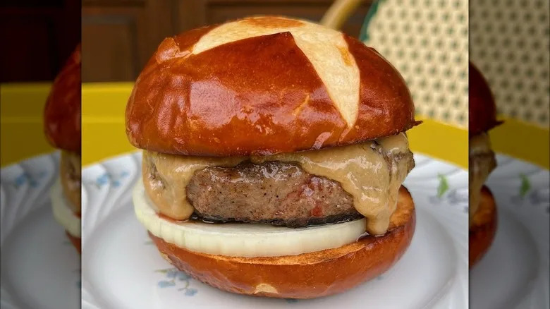 The Welsh Rarebit burger at Lord's restaurant in NYC