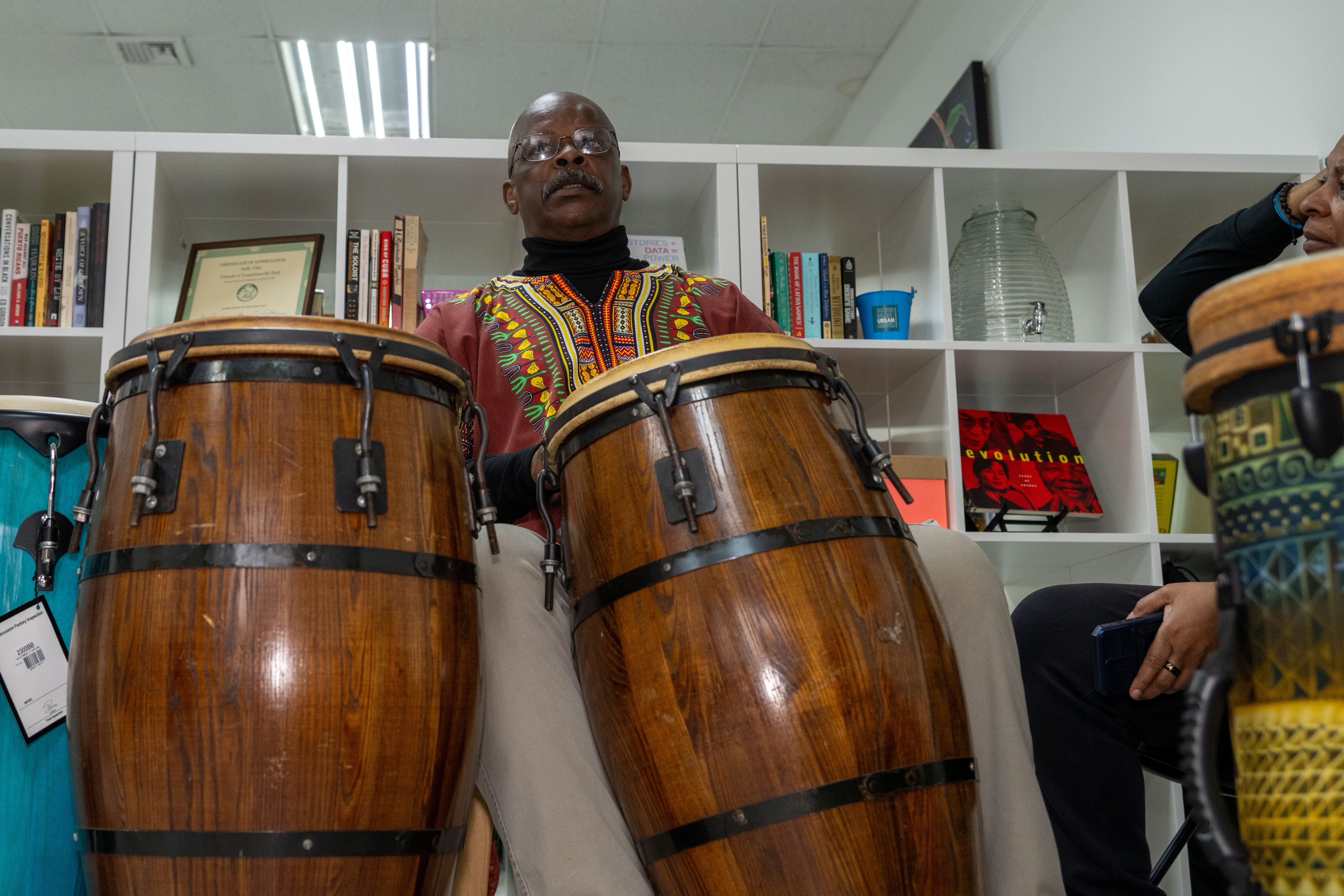 More than one hundred people turned out for the grand opening of the Staten Island Urban Center’s new storefront at 206 Bay Street in Tompkinsville on Saturday, December 6, 2025. (Owen Reiter for the Advance/SILive.com)