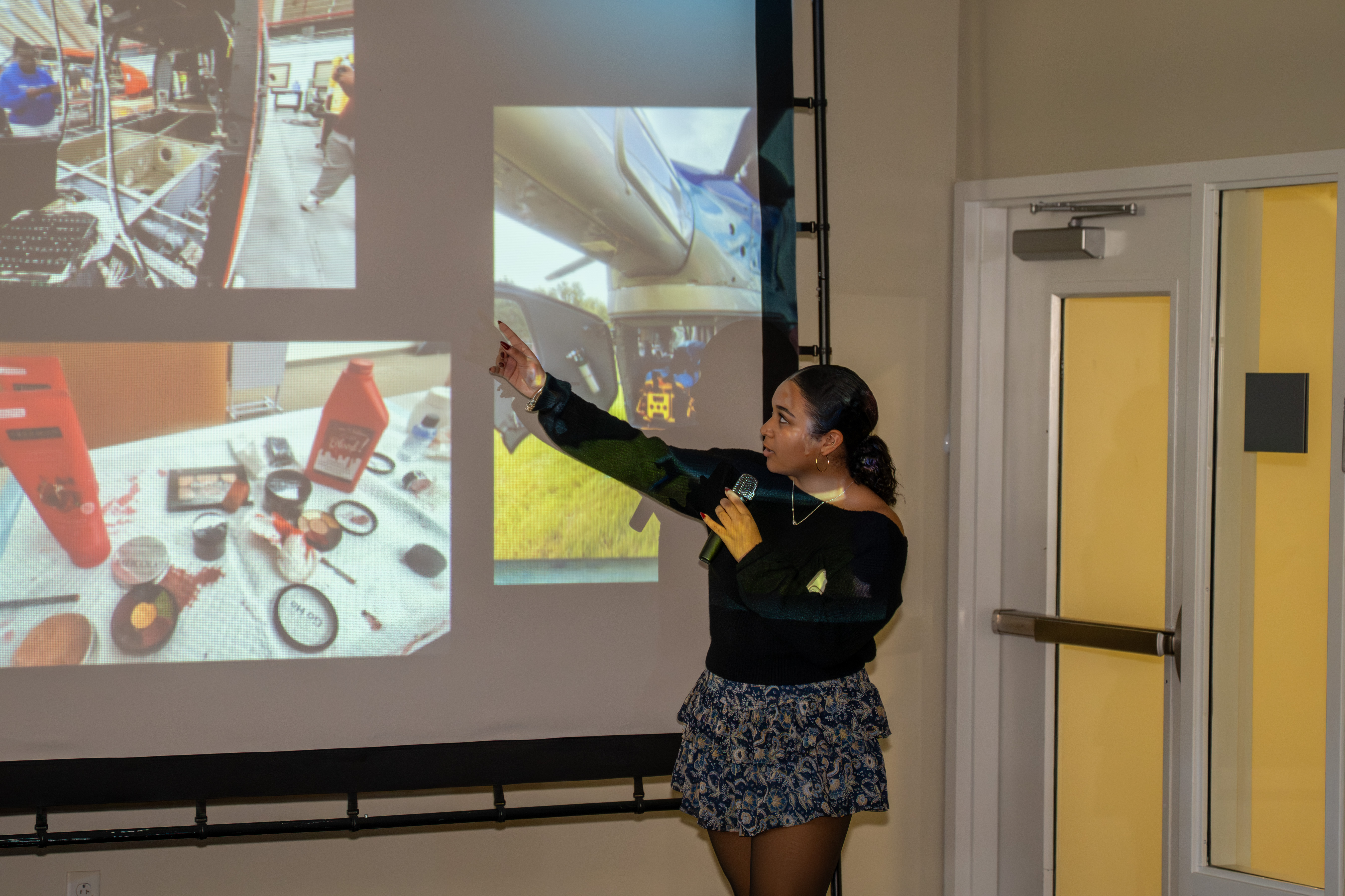 Sophie Robinson, 16, a student pilot from Washington, D.C., speaks to middle school students at a meeting of Jack and Jill of America, Staten Island Tweens at the College of Staten Island in Willowbrook on Saturday, Dec. 20, 2025. (Owen Reiter for the Advance/SILive.com)