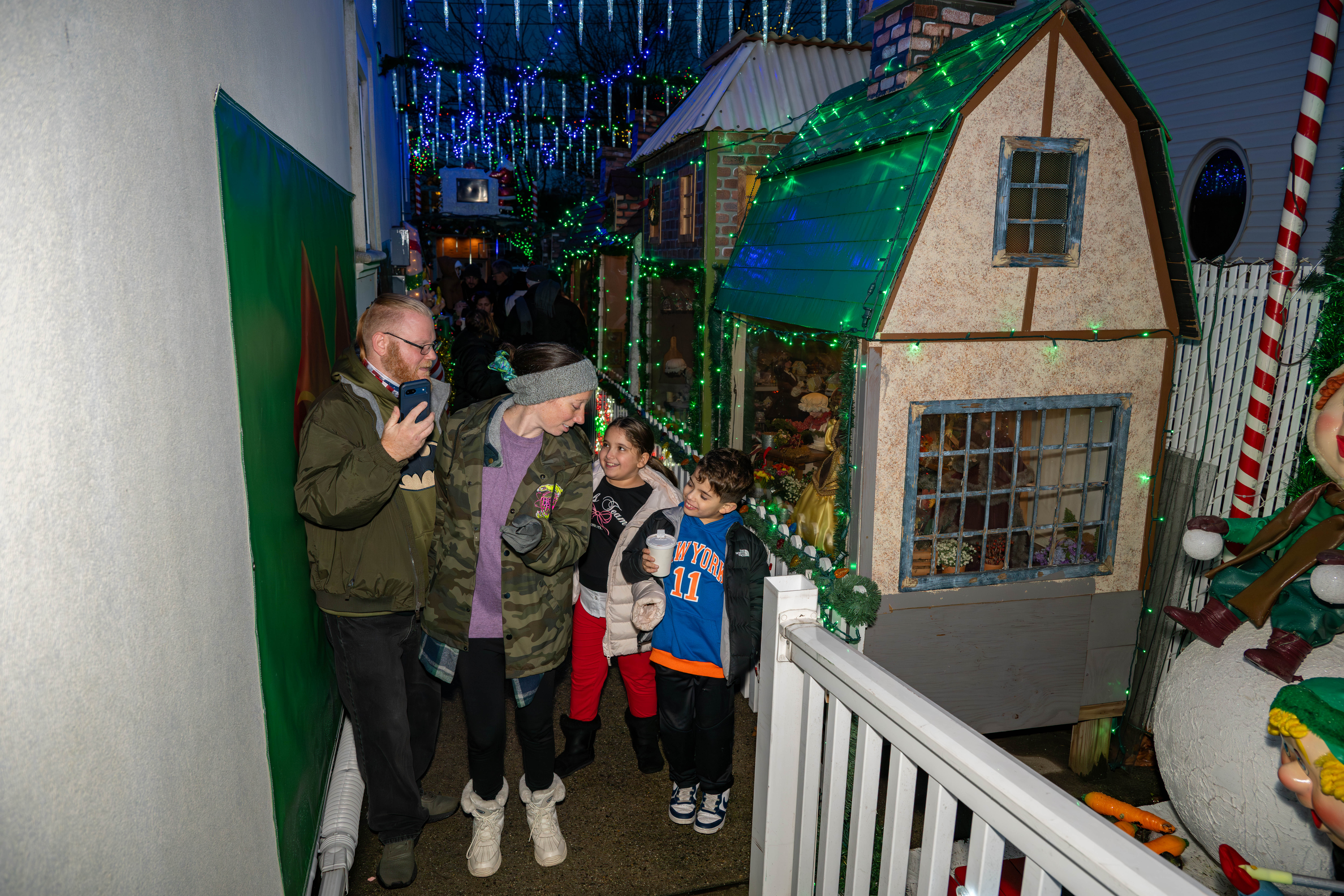 Hundreds gather to see Staten Island’s famous “Lights For Life” Christmas display and enjoy an entertainment extravaganza at the home of Joseph and Marisa DiMartino on Sunday, November 30, 2025, in Charleston. (Owen Reiter for the Advance/SILive.com)