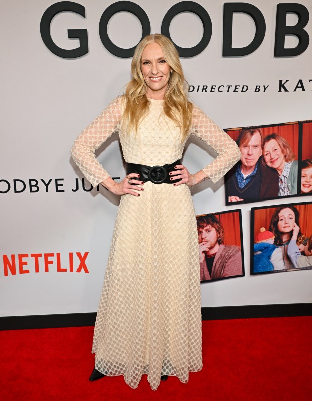 Toni Collette attends the special screening of "Goodbye June" at The Whitby Hotel on Monday, Dec. 8, 2025, in New York. (Photo by Evan Agostini/Invision/AP)
