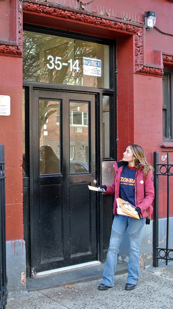 A canvasser knocks at a door