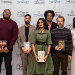 Shortlisted authors hold their new novels in hand at The Center for Fiction. Photo: Obed Obwoge