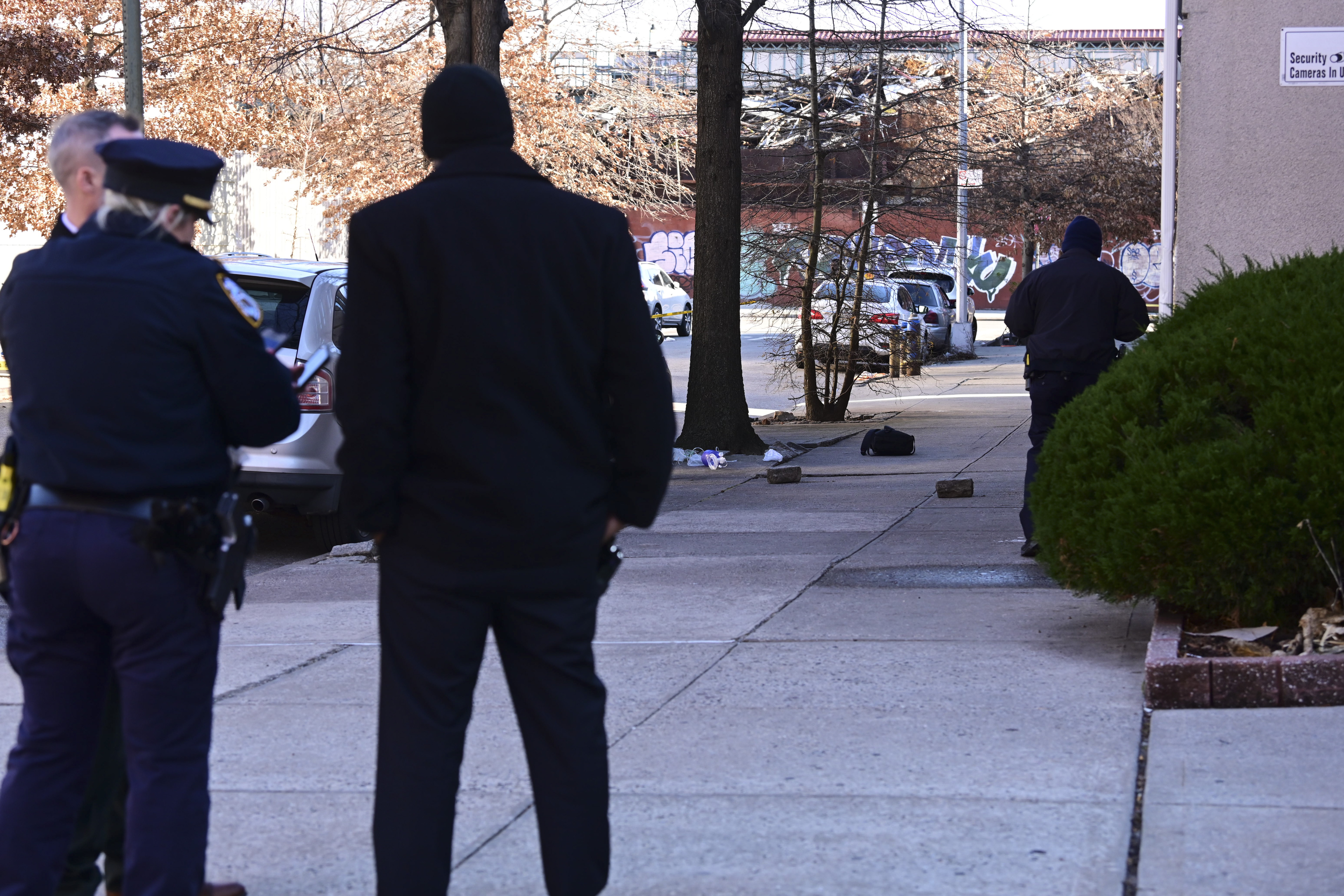 police at a crime scene in brooklyn