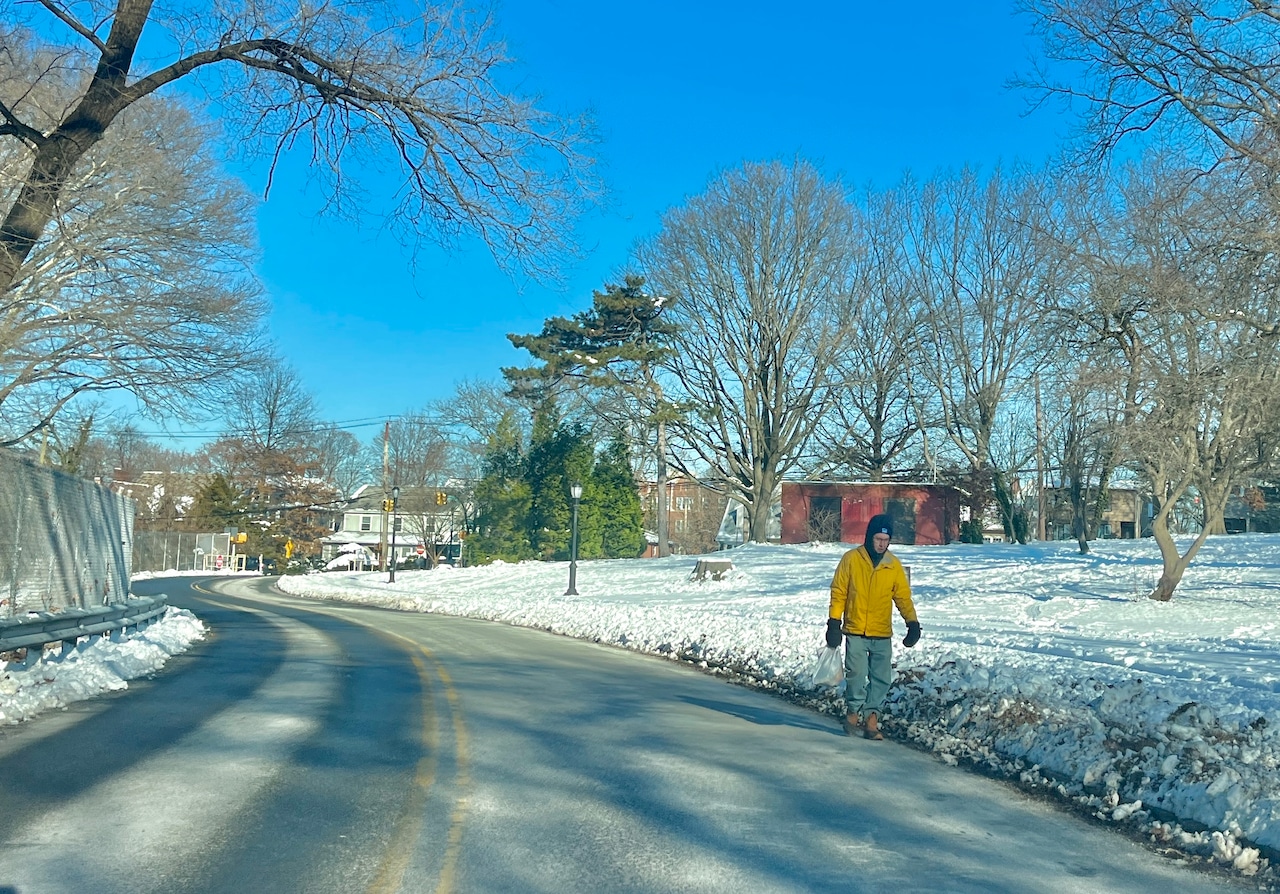 Snow and ice at parks on Staten Island
