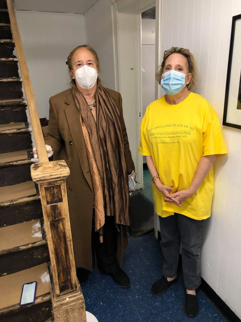 Council Member Gale Brewer and Exec Director Deborah Pollock at a fund raising event at The Dwelling Place