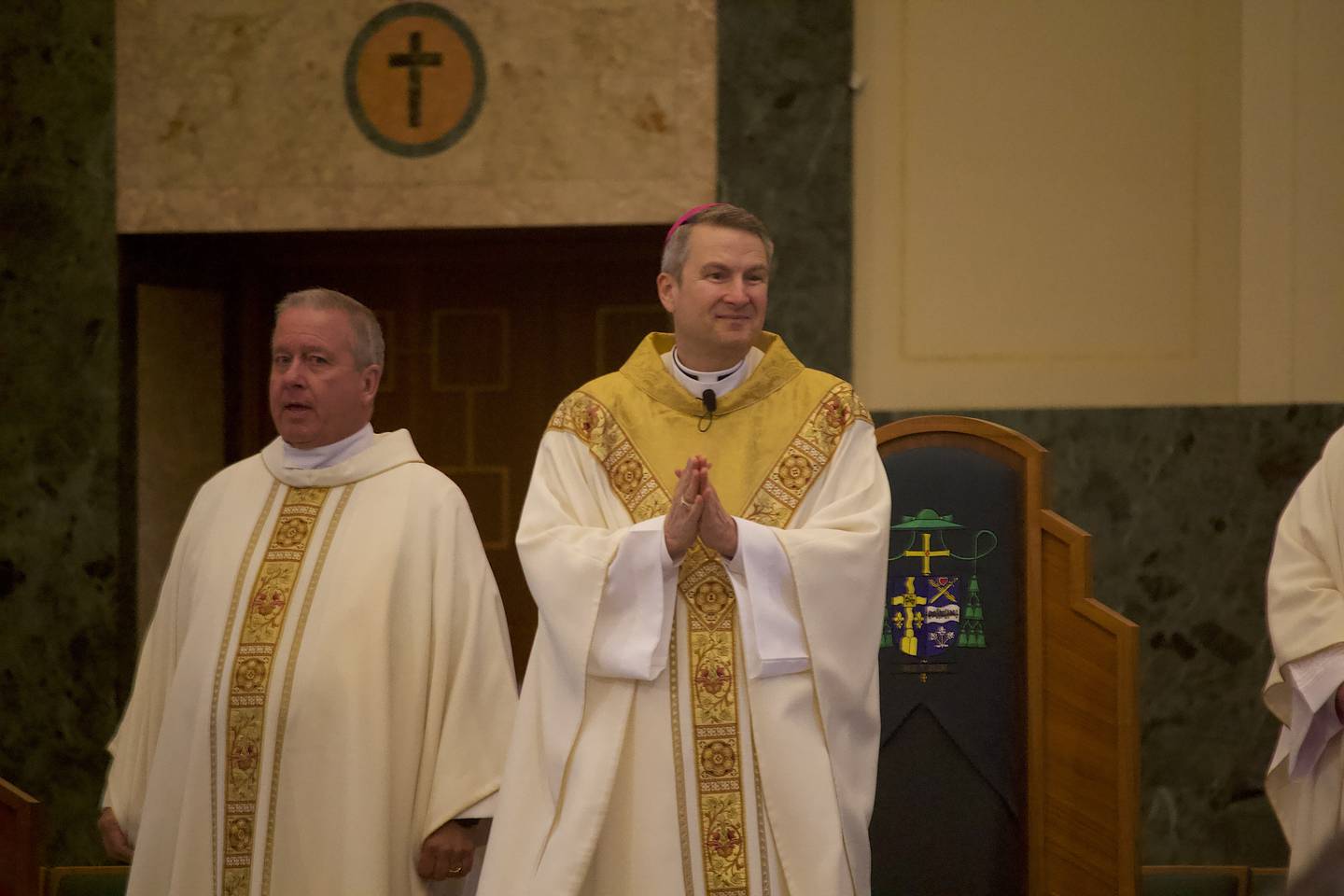 Bishop Ronald Hicks, of the Diocese of Joliet, at a Mass celebrating the election of Pope Leo XIV on Friday, May 9, 2025, at Cathedral of St. Raymond Nonnatus in Joliet.