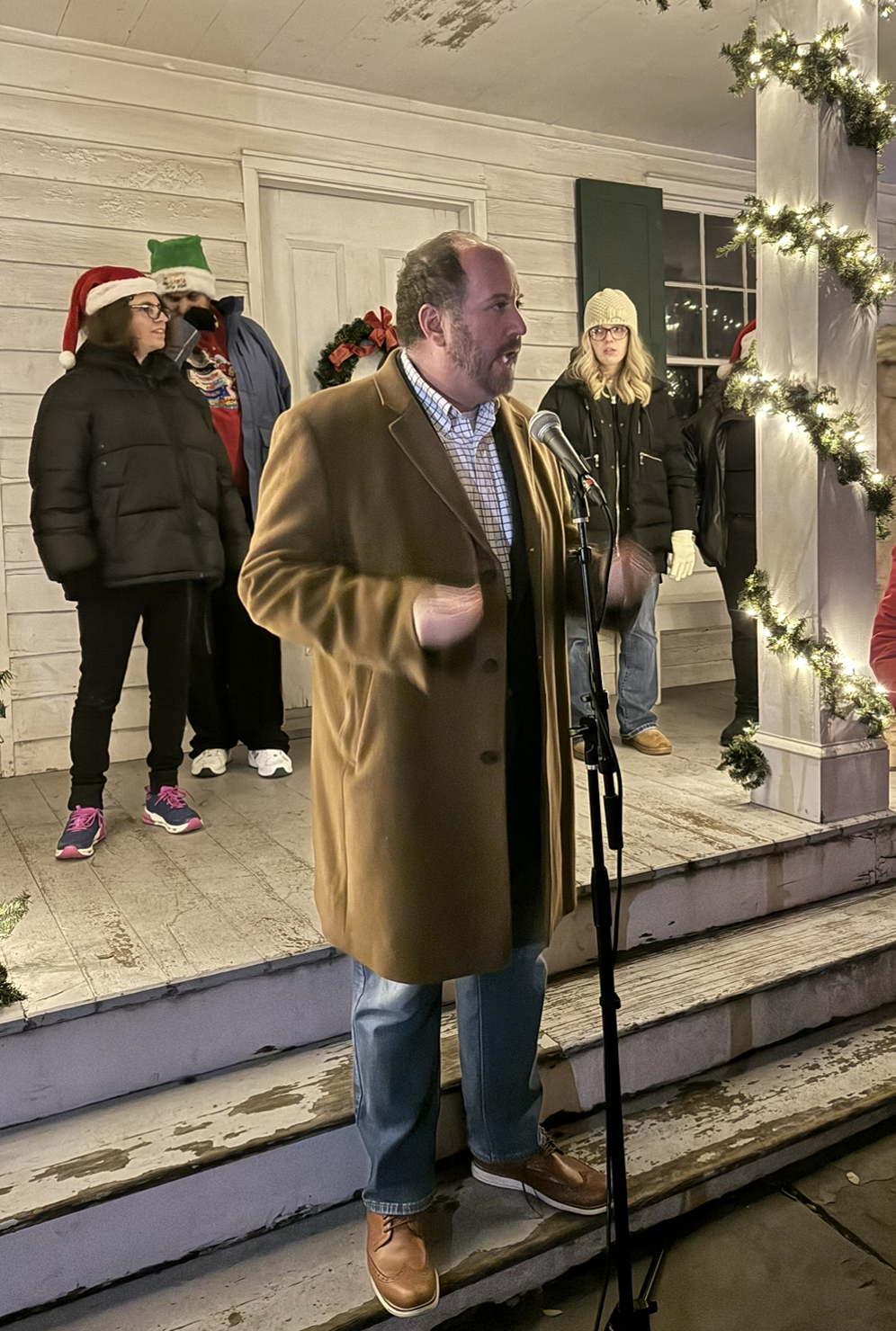 NYC Councilman David Carr at the tree lighting at Historic Richmondtown on Dec. 5, 2025. (Steve White for the Advance/SILive.com)