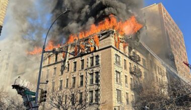 The blaze broke out around 8:20 a.m. at an apartment complex at the intersection of West 107th Street and Amsterdam Avenue, authorities said. (Courtesy of the FDNY)