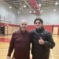 FDR basketball coach Glenn Thomas and senior John Prelha