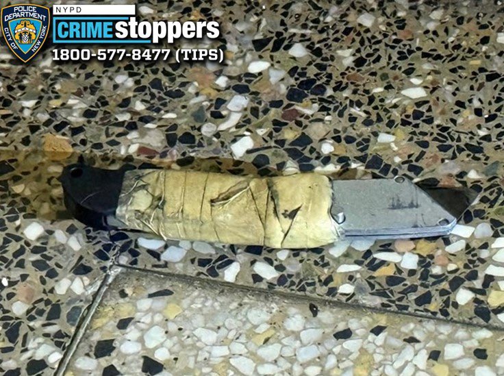 photo of box cutter found at scene of Queens police shooting