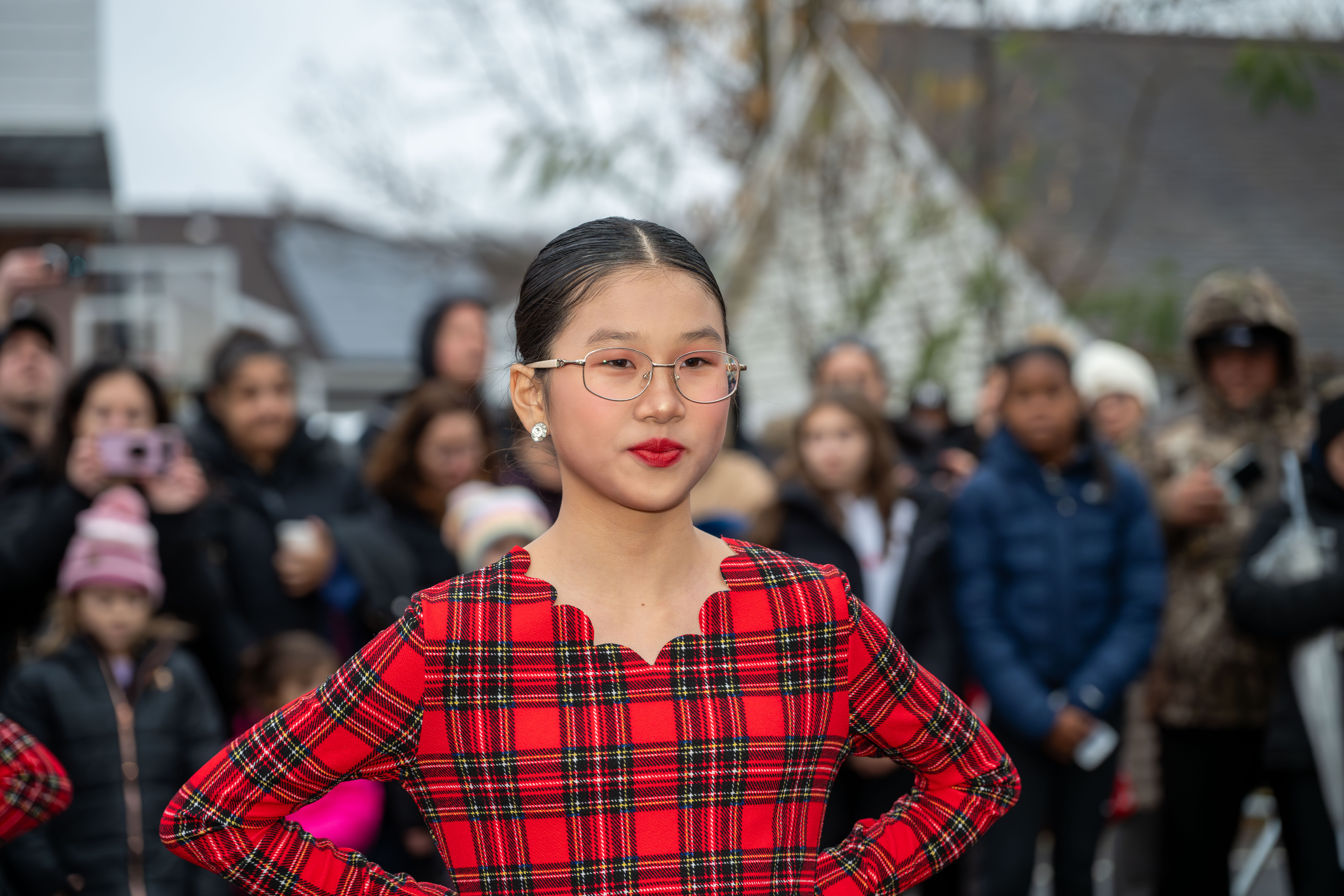 Police Officer Rocco Laurie Intermediate School (I.S. 72) Dance Company, entertains the crowd at Staten Island’s famous “Lights For Life” Christmas display at the home of Joseph and Marisa DiMartino on Sunday, November 30, 2025, in Charleston. (Owen Reiter for the Advance/SILive.com)