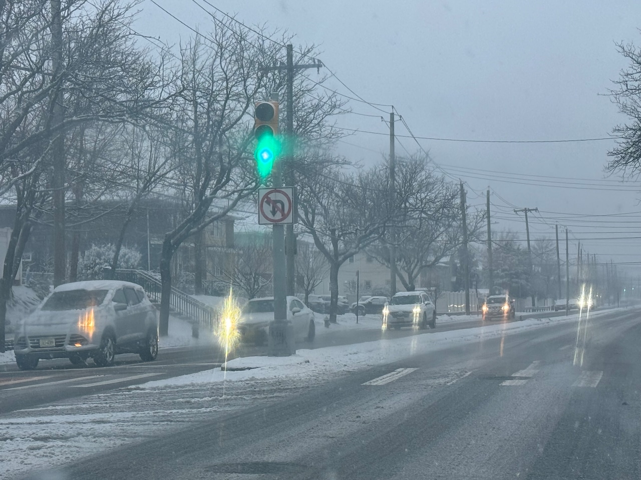 Snow in Bay Terrace on Dec. 27, 2025
