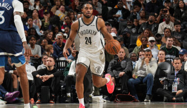 BROOKLYN, NY - NOVEMBER 3: Cam Thomas #24 of the Brooklyn Nets dribbles the ball during the game against the Minnesota Timberwolves on November 3, 2025 at Barclays Center in Brooklyn, New York. NOTE TO USER: User expressly acknowledges and agrees that, by downloading and or using this Photograph, user is consenting to the terms and conditions of the Getty Images License Agreement. Mandatory Copyright Notice: Copyright 2025 NBAE (Photo by Jesse D. Garrabrant/NBAE via Getty Images)