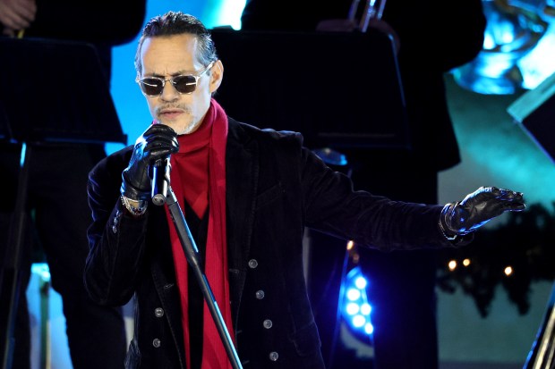 NEW YORK, NEW YORK - DECEMBER 03: Marc Anthony performs during the 2025 Rockefeller Center Christmas Tree Lighting Ceremony on December 03, 2025 in New York City. (Photo by Theo Wargo/Getty Images)