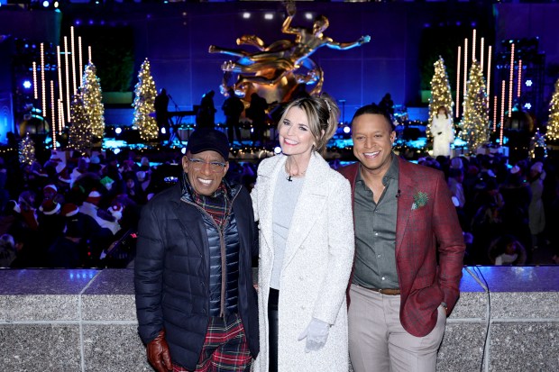 NEW YORK, NEW YORK - DECEMBER 03: (L-R) Al Roker, Savannah Guthrie, and Craig Melvin attend the 2025 Rockefeller Center Christmas Tree Lighting Ceremony on December 03, 2025 in New York City. (Photo by Theo Wargo/Getty Images)