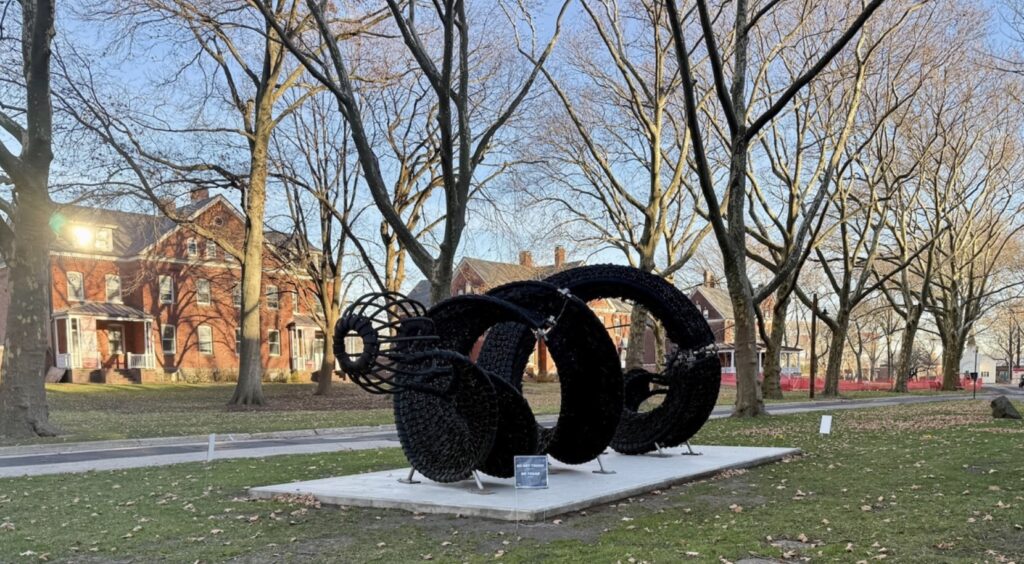 Historic structures and empty winter paths shape much of the island’s character in the cold months. (Credit: Baron Carr)