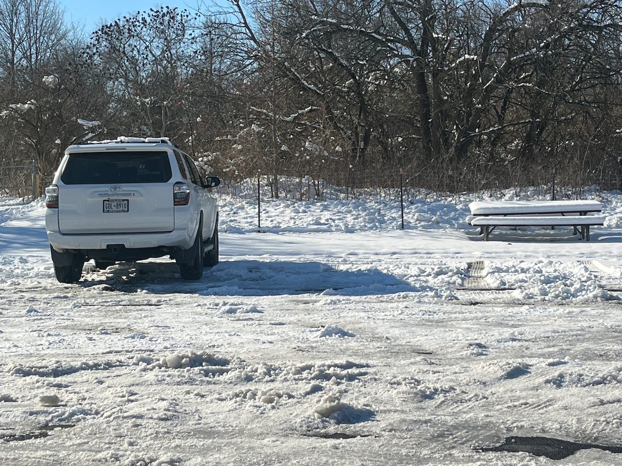 Snow and ice at parks on Staten Island