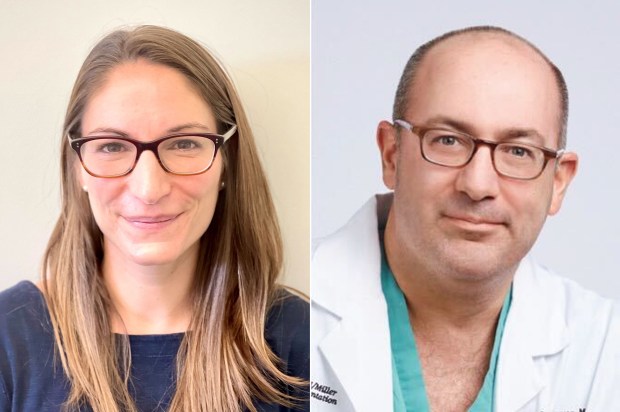 Dr. Courtney Juliano, MD, System Chief, Division of Newborn Medicine, Jack and Lucy Department of Pediatrics, Mount Sinai Kravis Children's Hospital, and Dr. Sander Florman, MD, Director of the Recanati/Miller Transplantation Institute, the transplant surgeon who operated on Dhruvan. (Mount Sinai Health System)