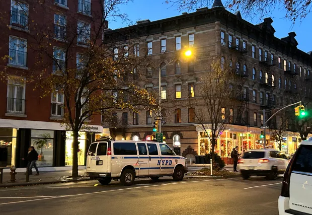 Dean Conover Whetzel hit his head on the pavement after is neighbor, Dana Escoffier, allegedly knocked him to the ground on Hudson St. near W. 10th St., just around the corner from the apartment building where both men lived, on Oct. 11, cops said. (Kerry Burke / New York Daily News)