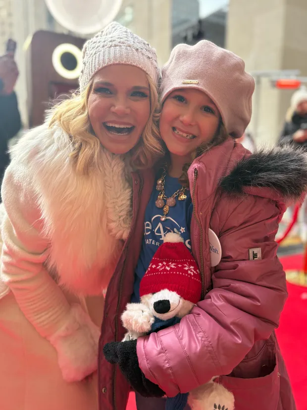 Rooney poses with actress Kristin Chenowith, who originated the role of Glinda in "Wicked" on Broadway, in New York City. (Rimmer family)