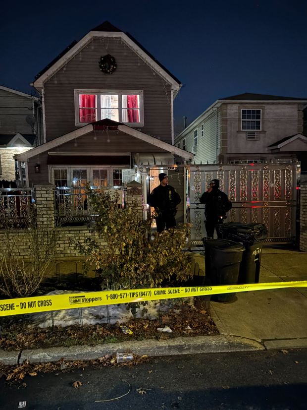 Home in Queens where a 15-month-old baby boy was found dead, and his mother was found with her wrists slit, on Monday, Dec. 29, 2025. (Roni Jacobson / New York Daily News)