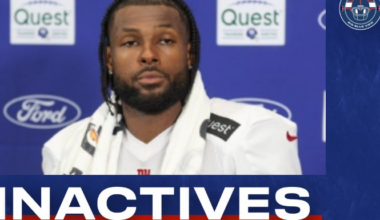 Giants-Patriots inactives: Paulson Adebo, Deonte Banks return