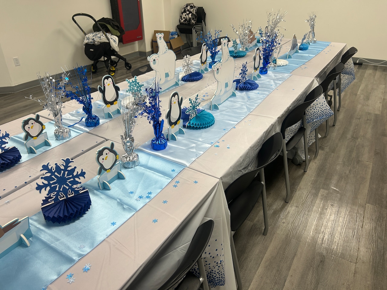 Festive decorations at Win's toy distribution event