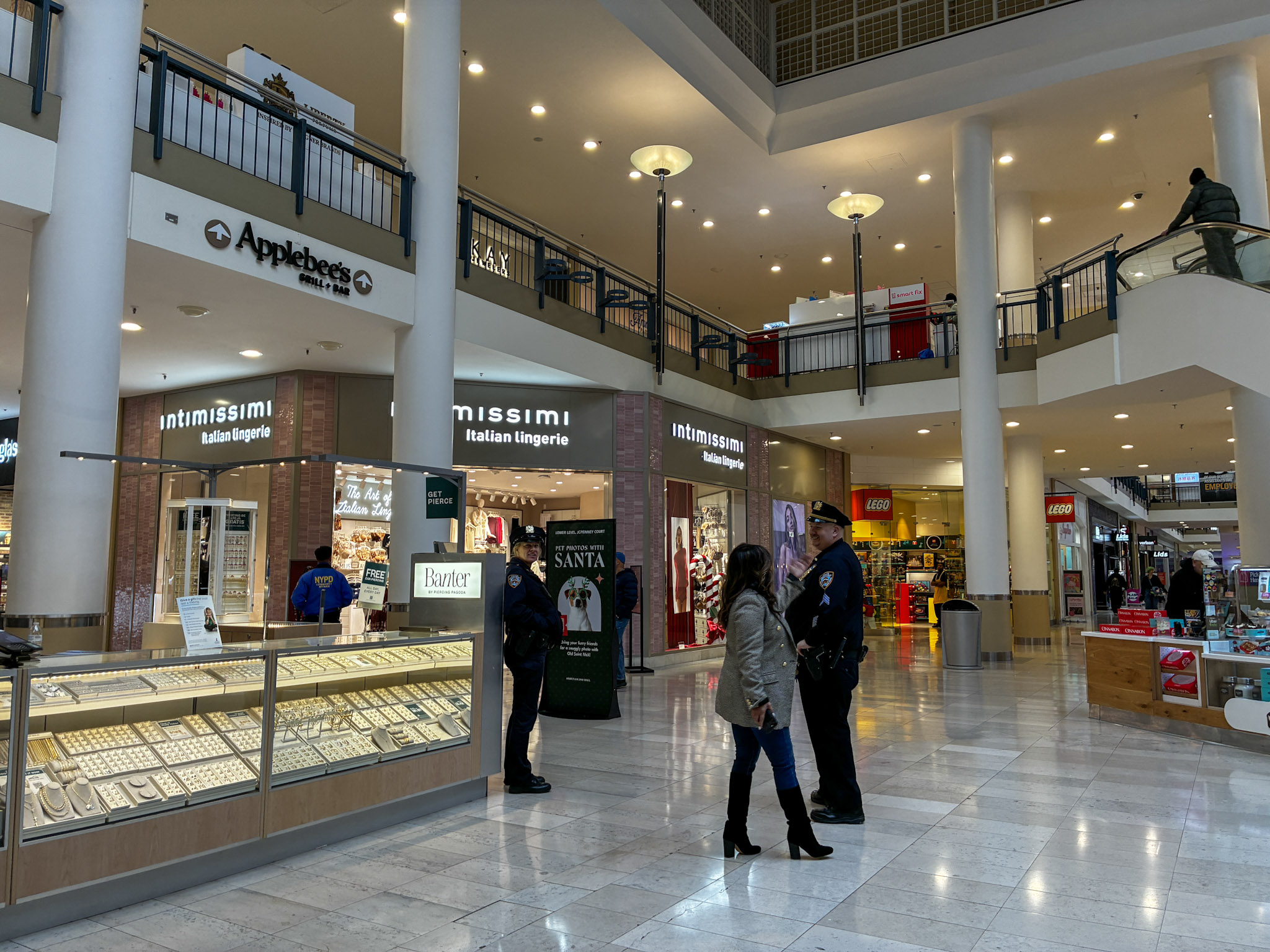 NYPD Assistant Chief Melissa Eger, the Staten Island borough commander, along with other members of the NYPD visited the Staten Island Mall in New Springville to speak with shopkeepers about the department's effort to reduce retail theft and overall crime in the mall during the holiday shopping season on Dec. 15, 2025.