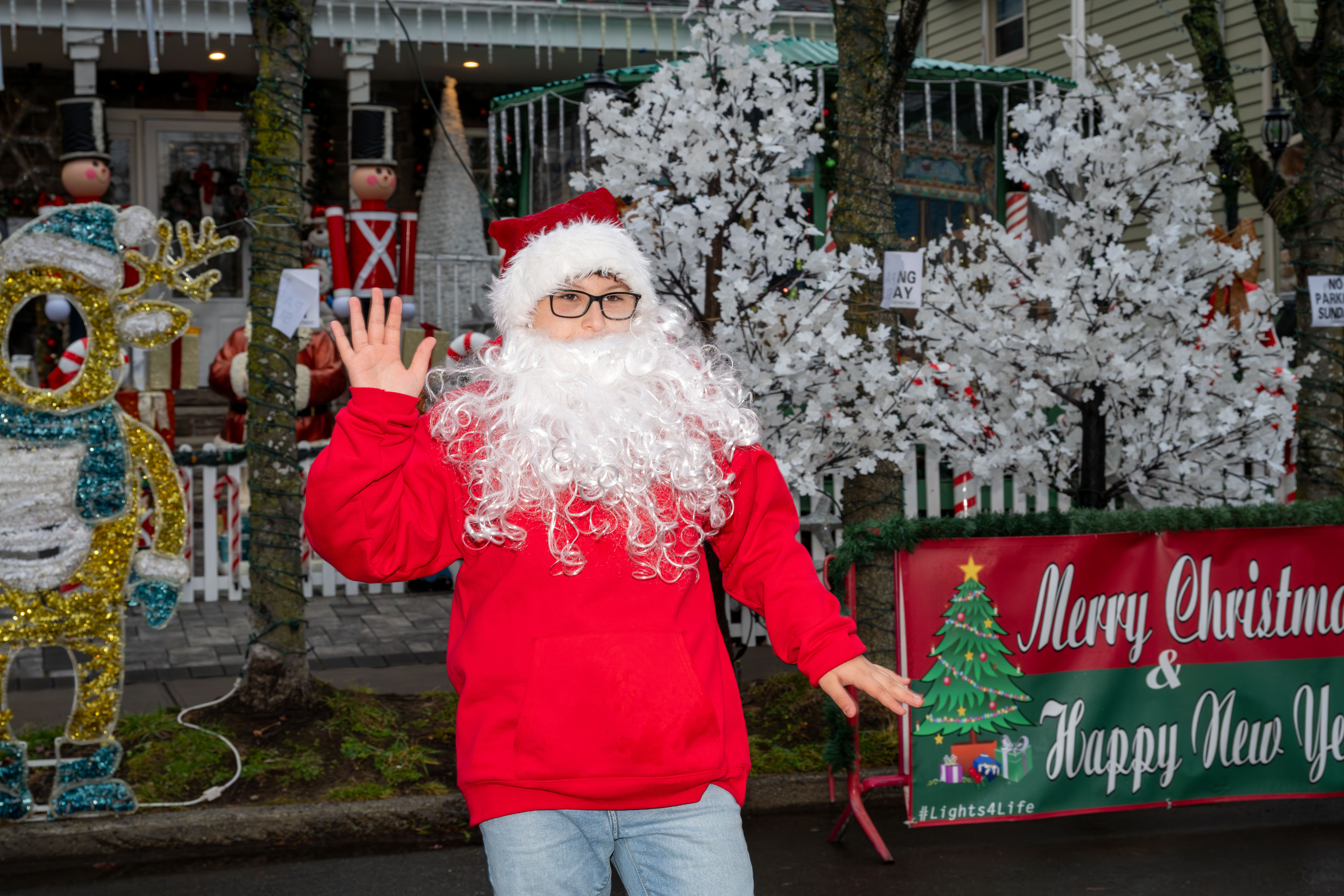 Barnes Intermediate School (I.S. 24) Dance Company entertains the crowd at Staten Island’s famous “Lights For Life” Christmas display at the home of Joseph and Marisa DiMartino on Sunday, November 30, 2025, in Charleston. (Owen Reiter for the Advance/SILive.com)