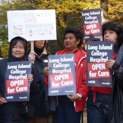 LICH nurses protest hospital closure in 2014. Photo: Mary Frost, Brooklyn Eagle