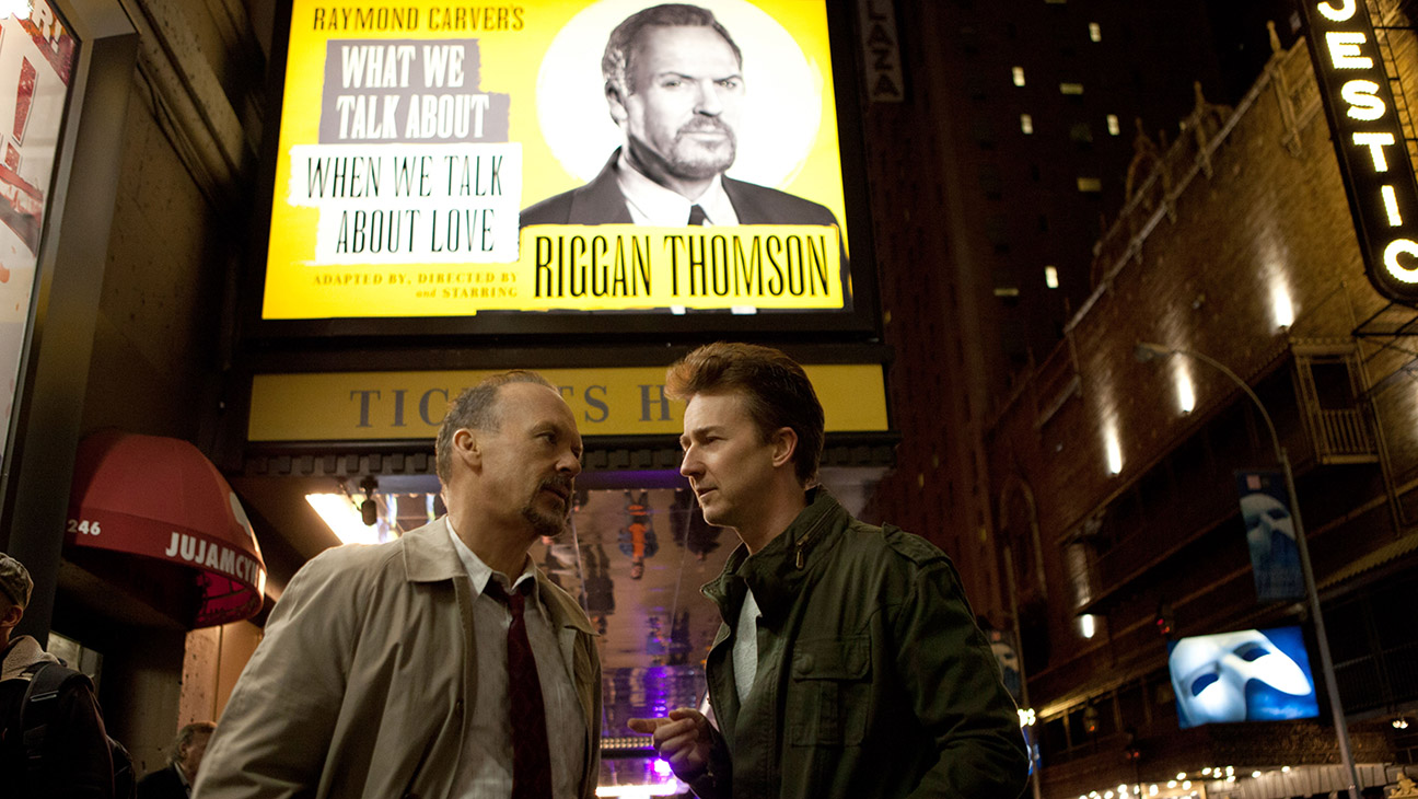 Birdman, from left: Michael Keaton, Edward Norton, 2014 and Broadway