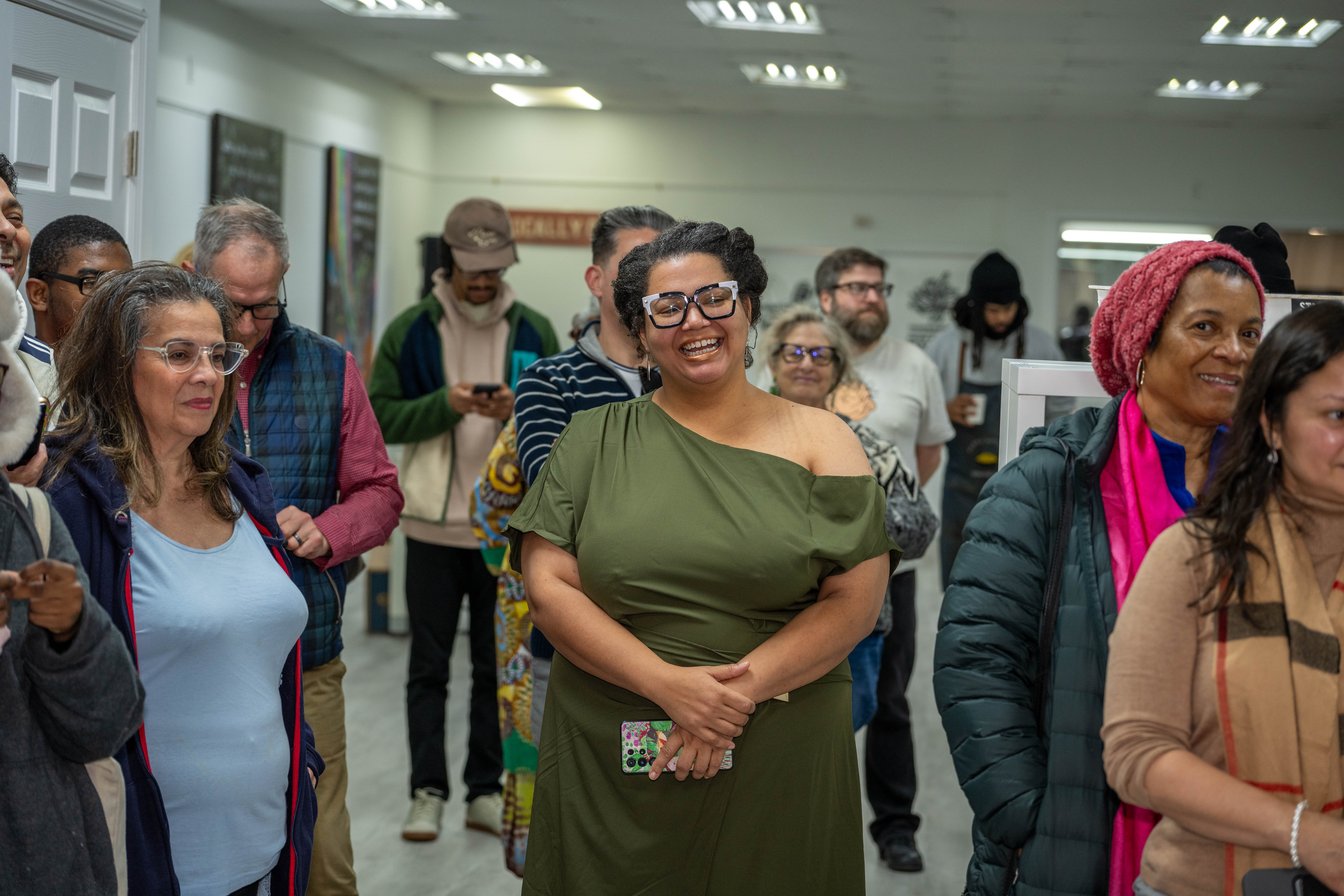 More than one hundred people turned out for the grand opening of the Staten Island Urban Center’s new storefront at 206 Bay Street in Tompkinsville on Saturday, December 6, 2025. (Owen Reiter for the Advance/SILive.com)