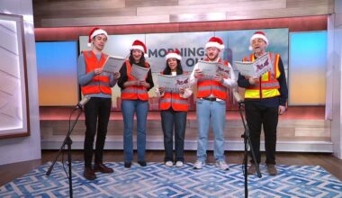 Streetsblog staff perform holiday transit carols