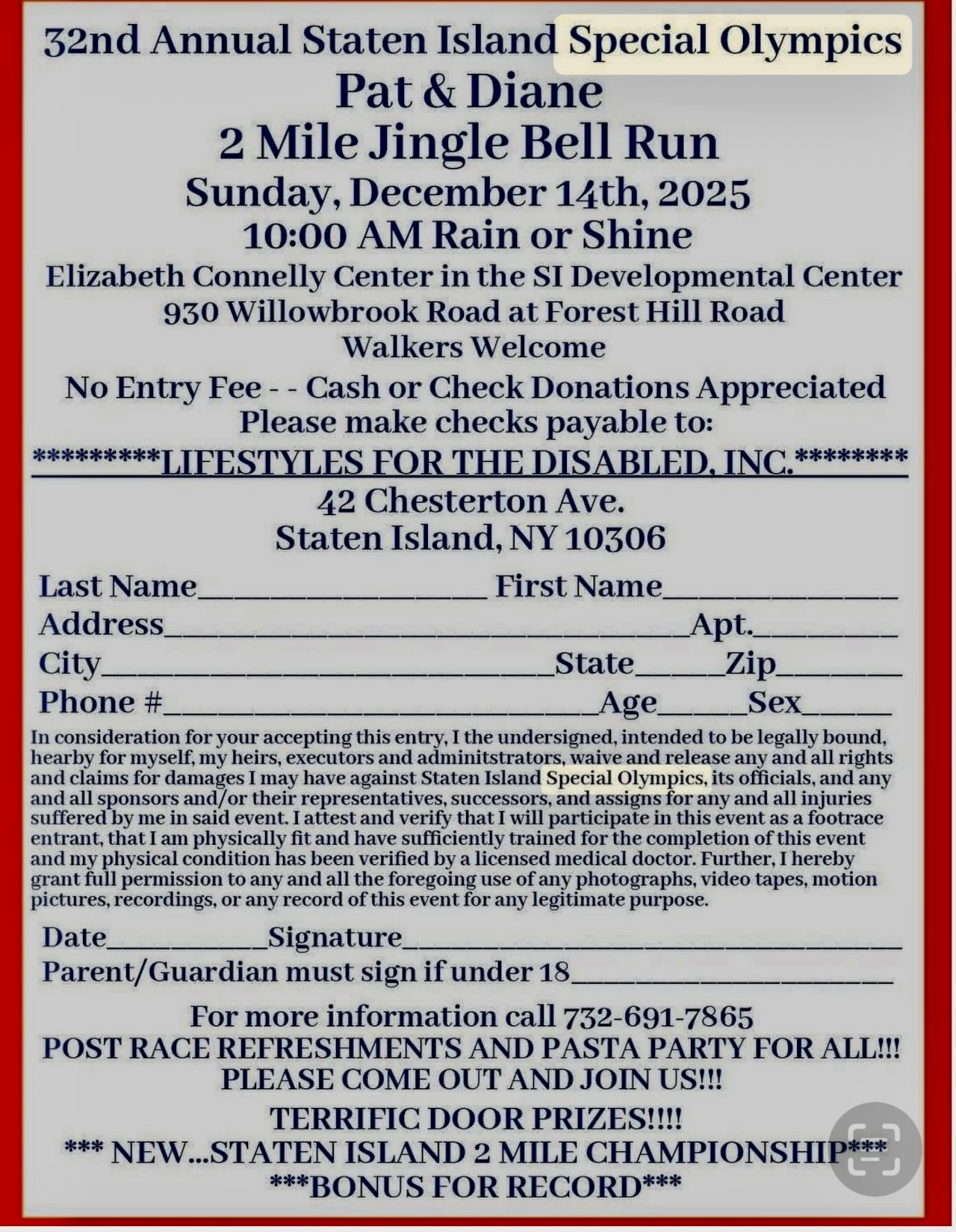 2025 SI Special Olympics 2-Mile Run