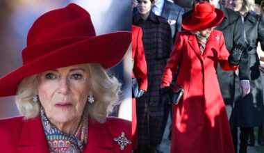Queen Camilla at the Christmas Morning Service.