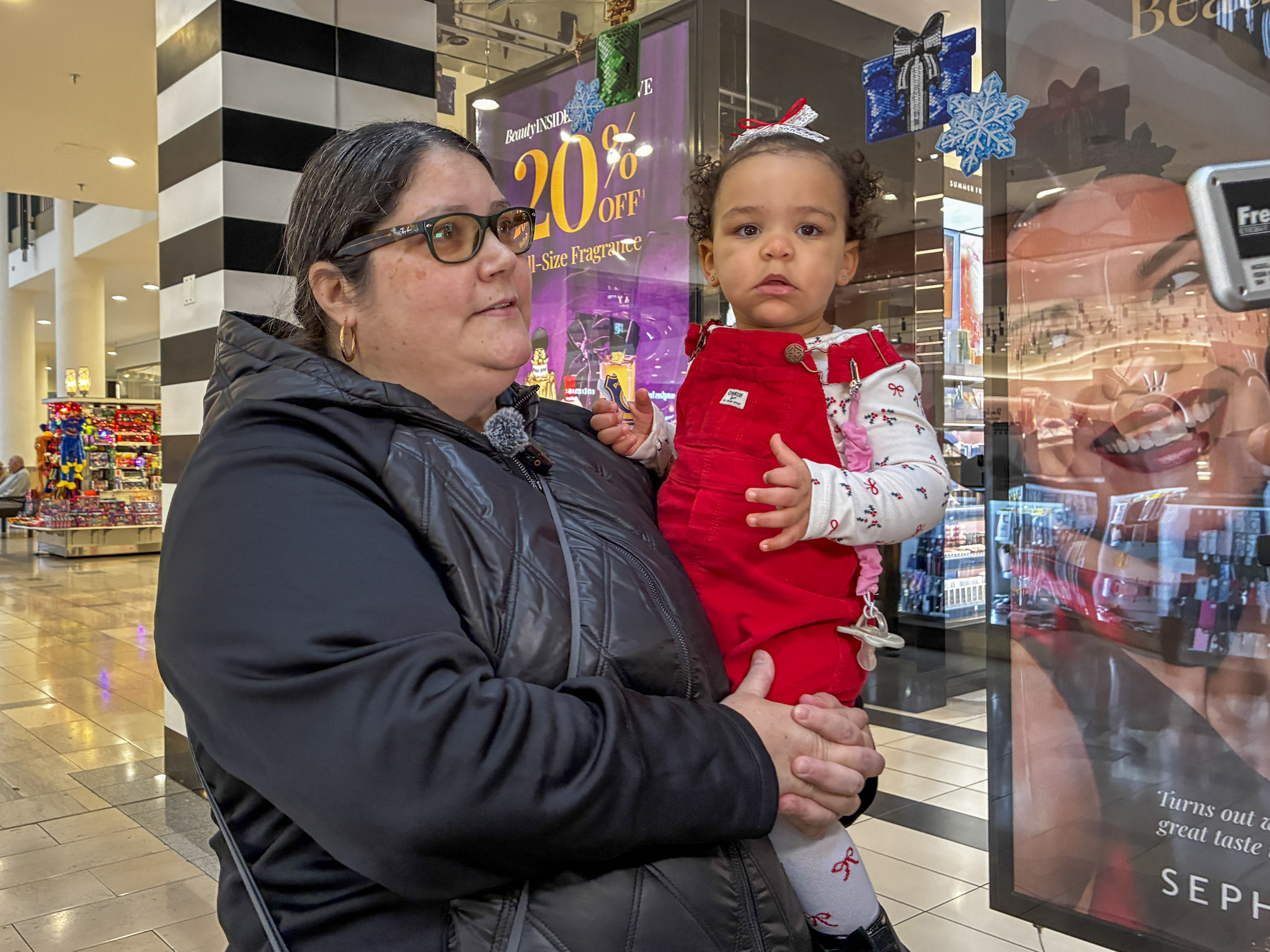 NYPD Assistant Chief Melissa Eger, the Staten Island borough commander, along with other members of the NYPD visited the Staten Island Mall in New Springville to speak with shopkeepers about the department's effort to reduce retail theft and overall crime in the mall during the holiday shopping season on Dec. 15, 2025.