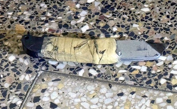 An NYPD cop shot a man to death who, during a fight with his father, charged at police with a boxcutter (pictured) in a Far Rockaway apartment building early Sunday, Dec. 21, 2025. (NYPD)