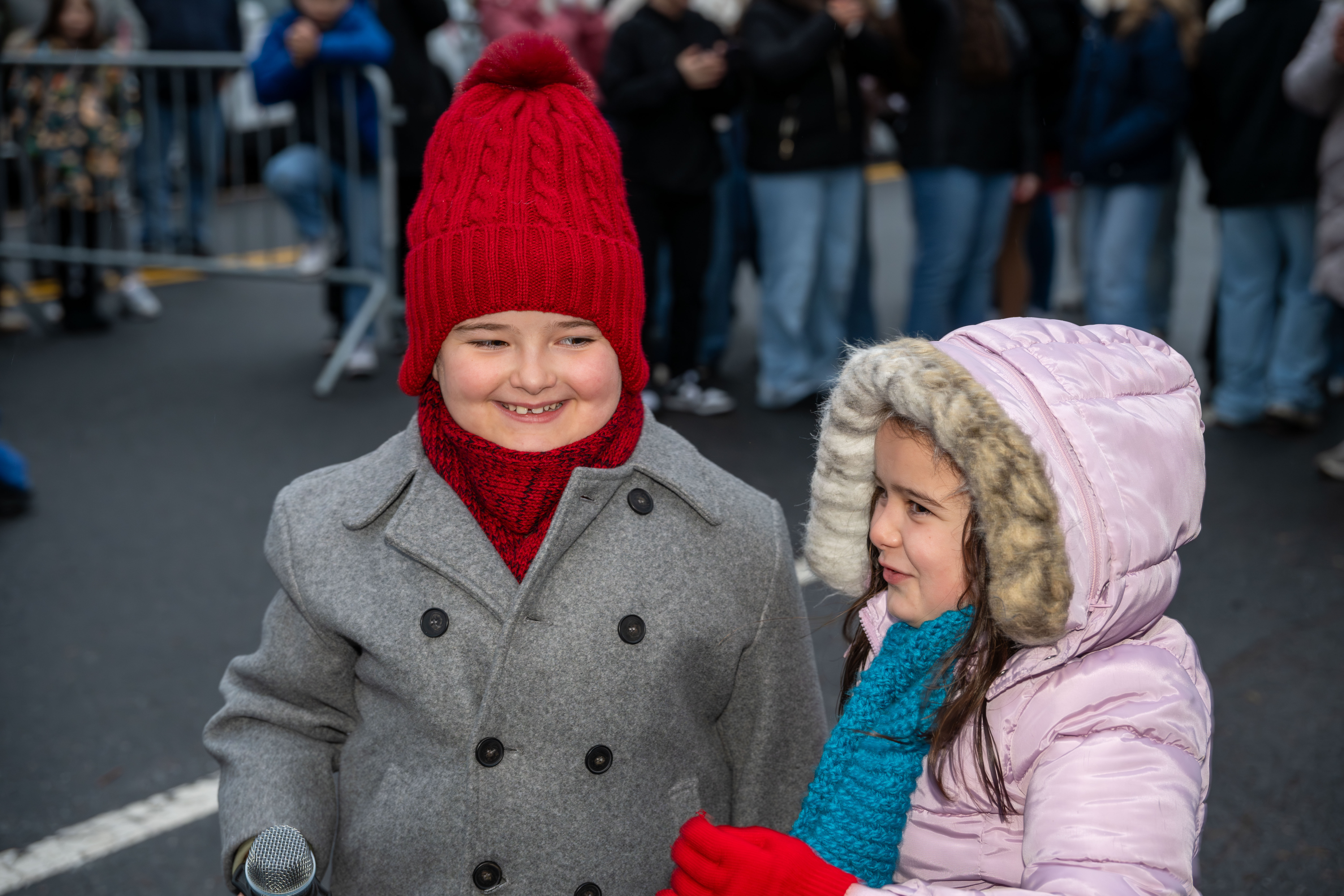 Singer Marcello DiGregorio is joined by his sister, Ariana, as he helps kick off Staten Island’s famous “Lights For Life” Christmas display at the home of Joseph and Marisa DiMartino on Sunday, November 30, 2025, in Charleston. (Owen Reiter for the Advance/SILive.com)