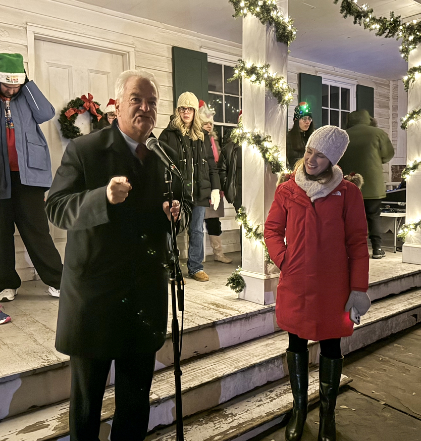 Staten Island District Attorney Michael McMahon at the tree lighting at Historic Richmondtown on Dec. 5, 2025. (Steve White for the Advance/SILive.com)