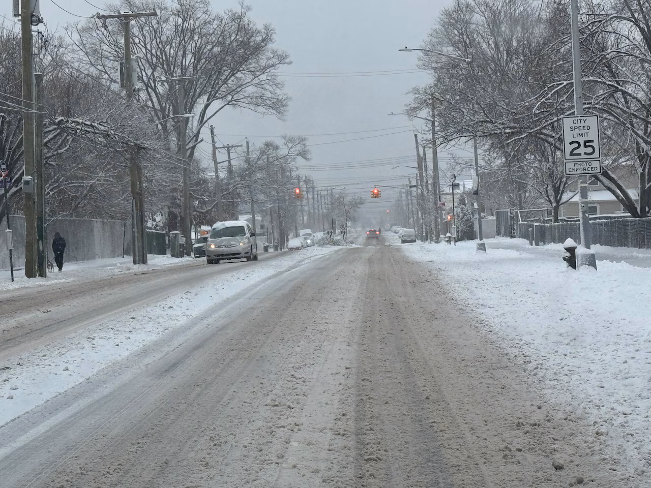 Roadways during snow on Dec. 27, 2025