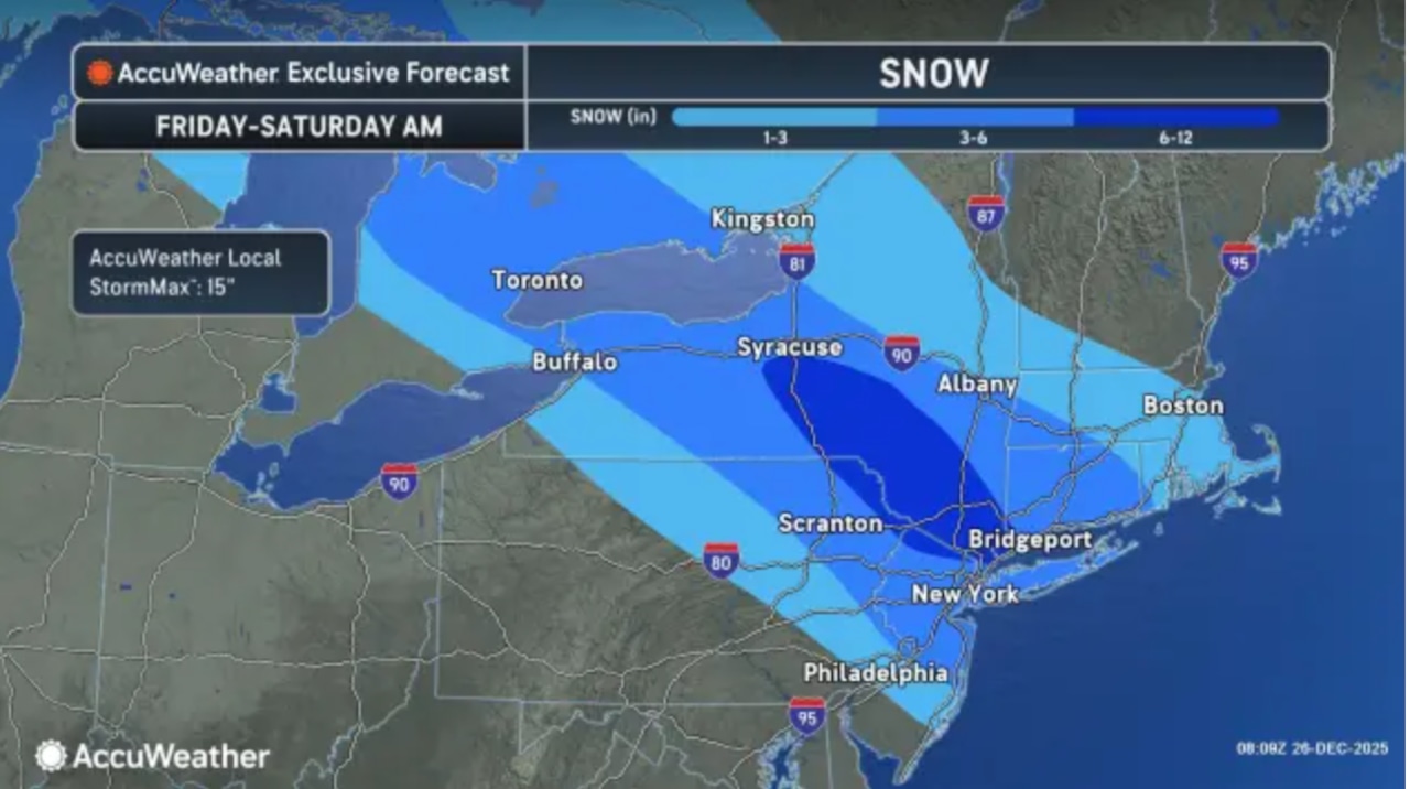 AccuWeather snow forecast map