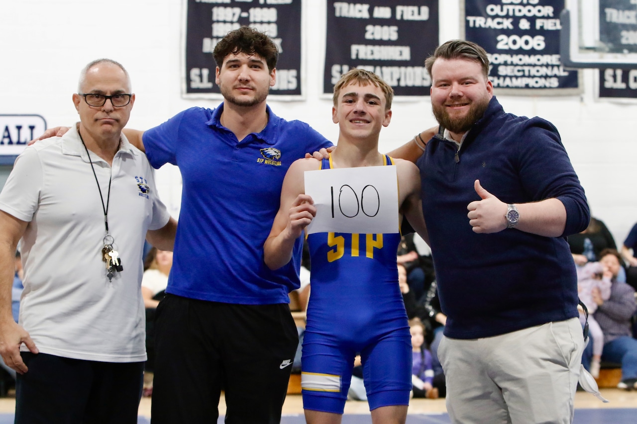 Sea wins big on Senior Night, STP wrestler nabs 100th career victory