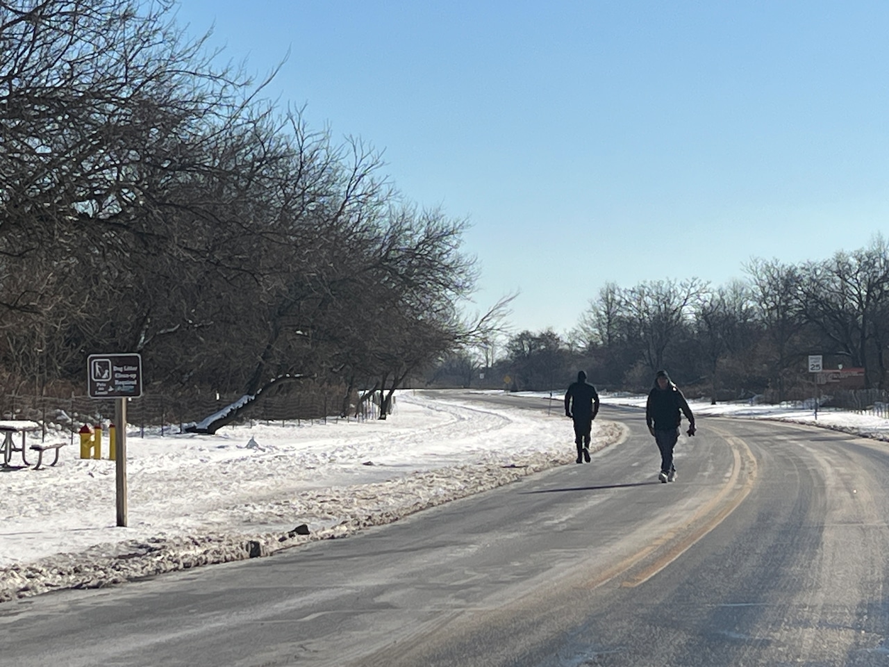 Snow and ice at parks on Staten Island