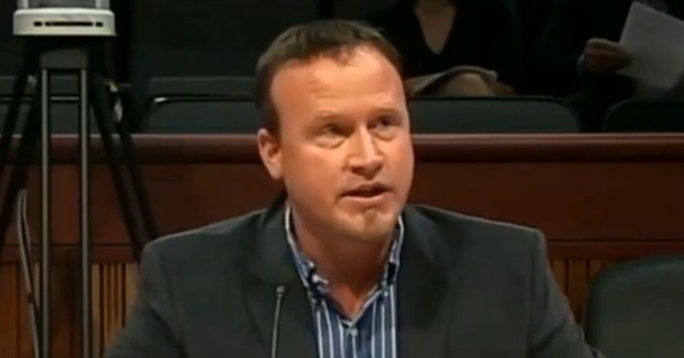 Kraig Kulikowski, an upstate veterinarian, is pictured during an NYS Senate public hearing in 2019. 