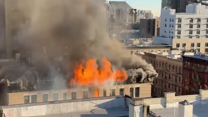 3 residents, 3 firefighters hurt in 4-alarm Manhattan apartment building fire