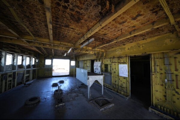 The bridge of the SS United States is seen on Thursday, Oct. 24, 2024, in Philadelphia. AP Photo/Matt Slocum