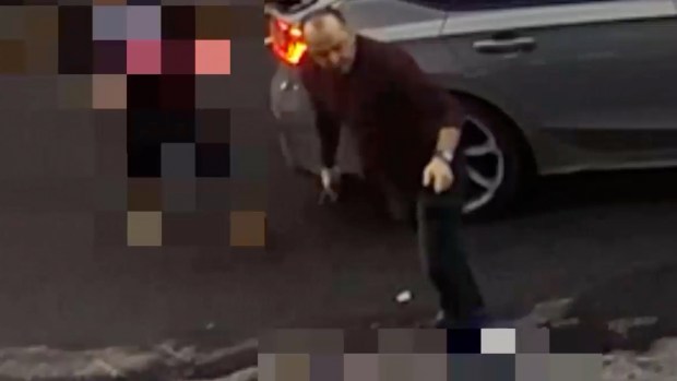 Police released surveillance footage of a man who they said attacked a 10-year-old boy for throwing a snowball at his minivan in Brooklyn. (NYPD)