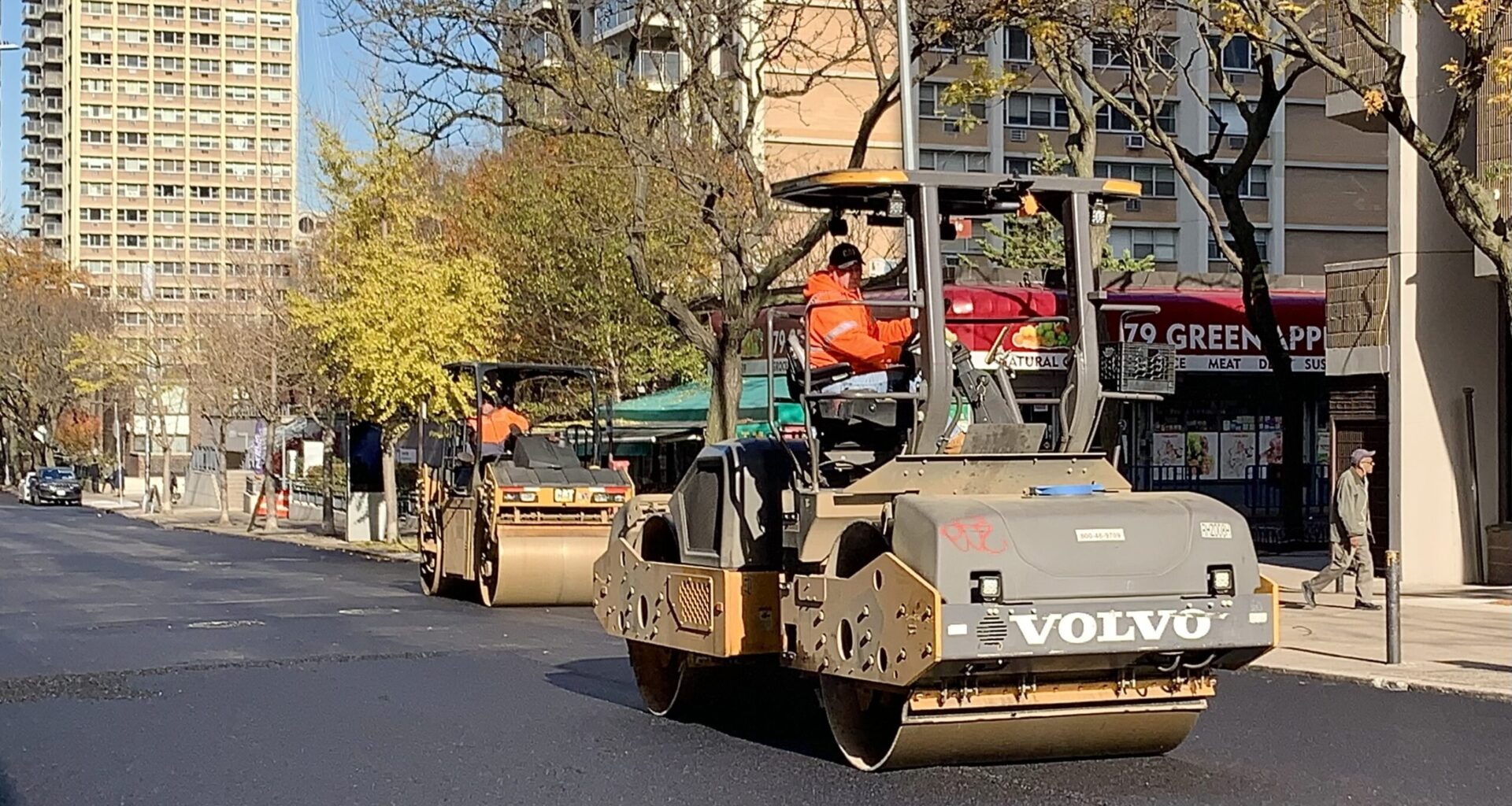 Here come the road rollers. Photo: Mary Frost, Brooklyn Eagle