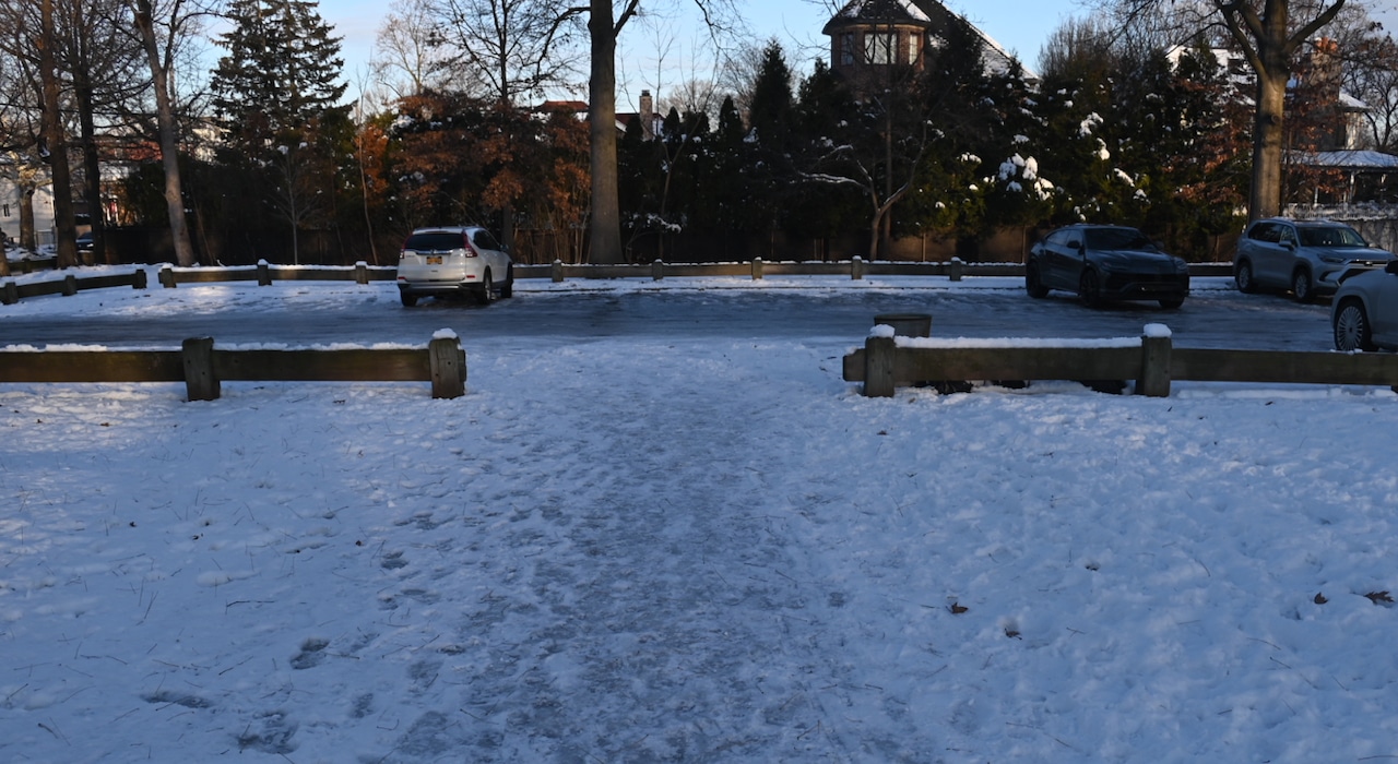 Snow and ice at parks on Staten Island